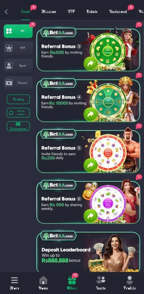 BetAA Game Bonuses